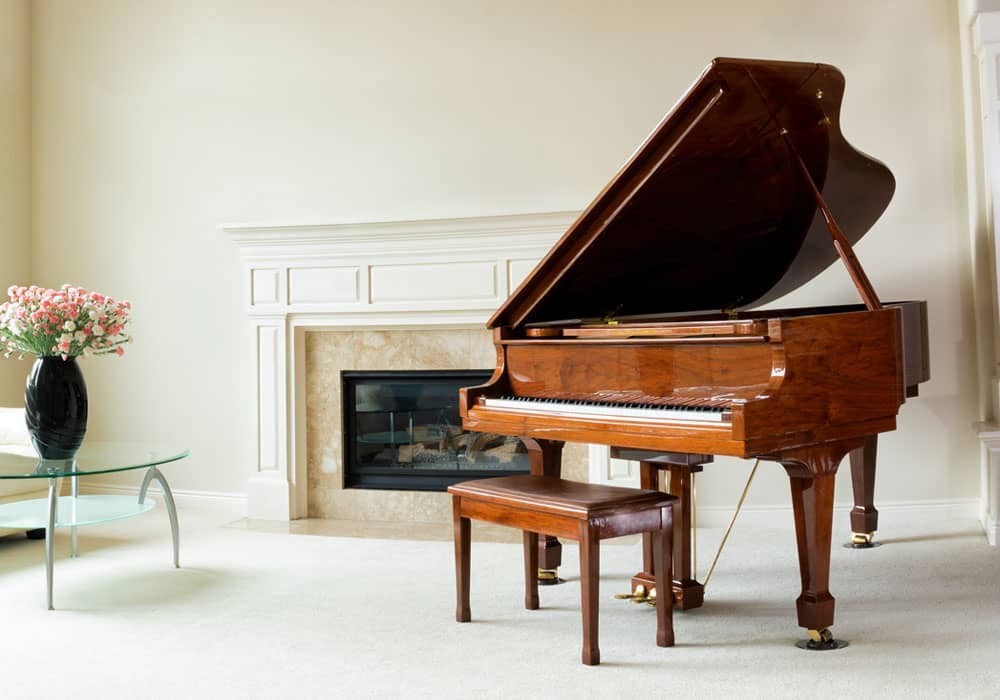 Piano in living room in Chester